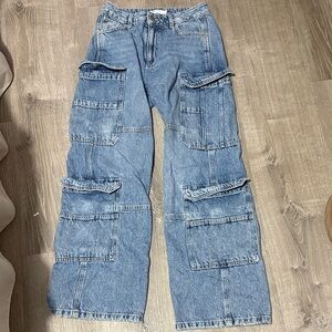 Garage Blue Cargo Women Jeans